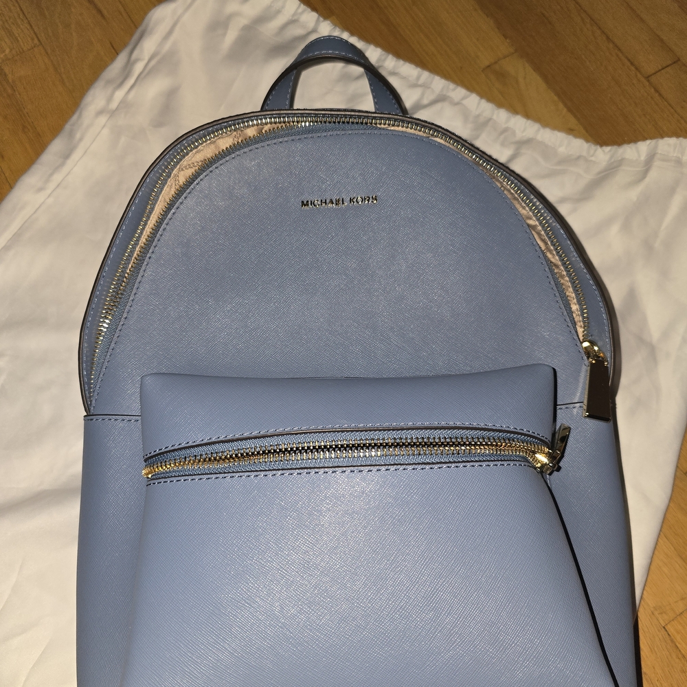 Michael Kors Sky Blue Backpack with Pouch